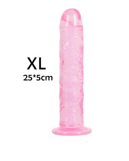 Dildo - Consolador | 25cm / 5cm | Morado / Rosado / Transparente | TPE - Flexible | CJS-CO-12