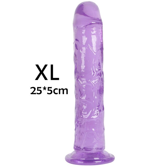 Dildo - Consolador | 25cm / 5cm | Morado / Rosado / Transparente | TPE - Flexible | CJS-CO-12