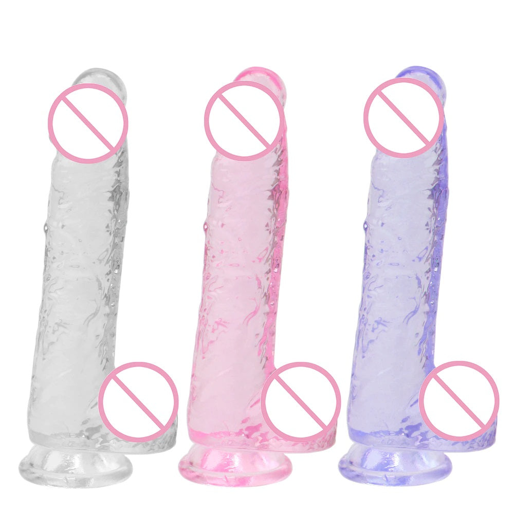 Dildo - Consolador | 14.8cm / 2.7cm | Con Testículos | Transparente / –  Centroniks | Costa Rica