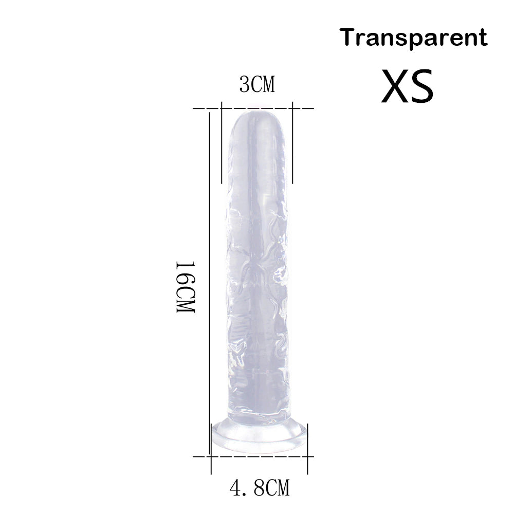 Dildo - Consolador | 16cm / 3cm | Rosado / Morado / Transparente | TPE - Flexible | CJS-CO-23