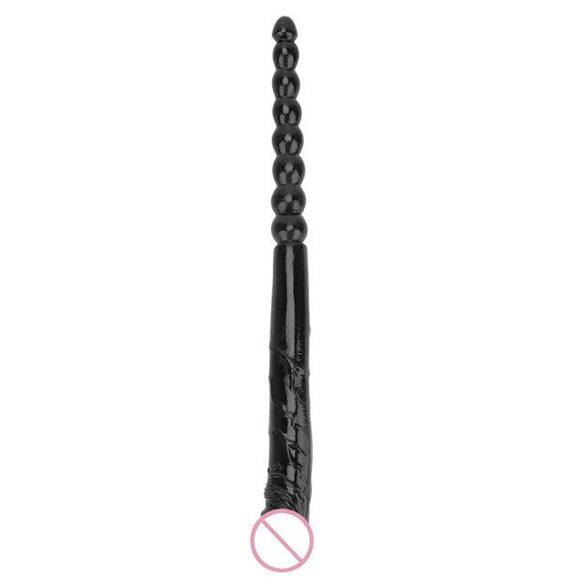 Dildo - Consolador / Bolas Anales | Doble Cabeza | 48cm / 3.6cm | Negro / Morado | TPE | CJS-CO-29