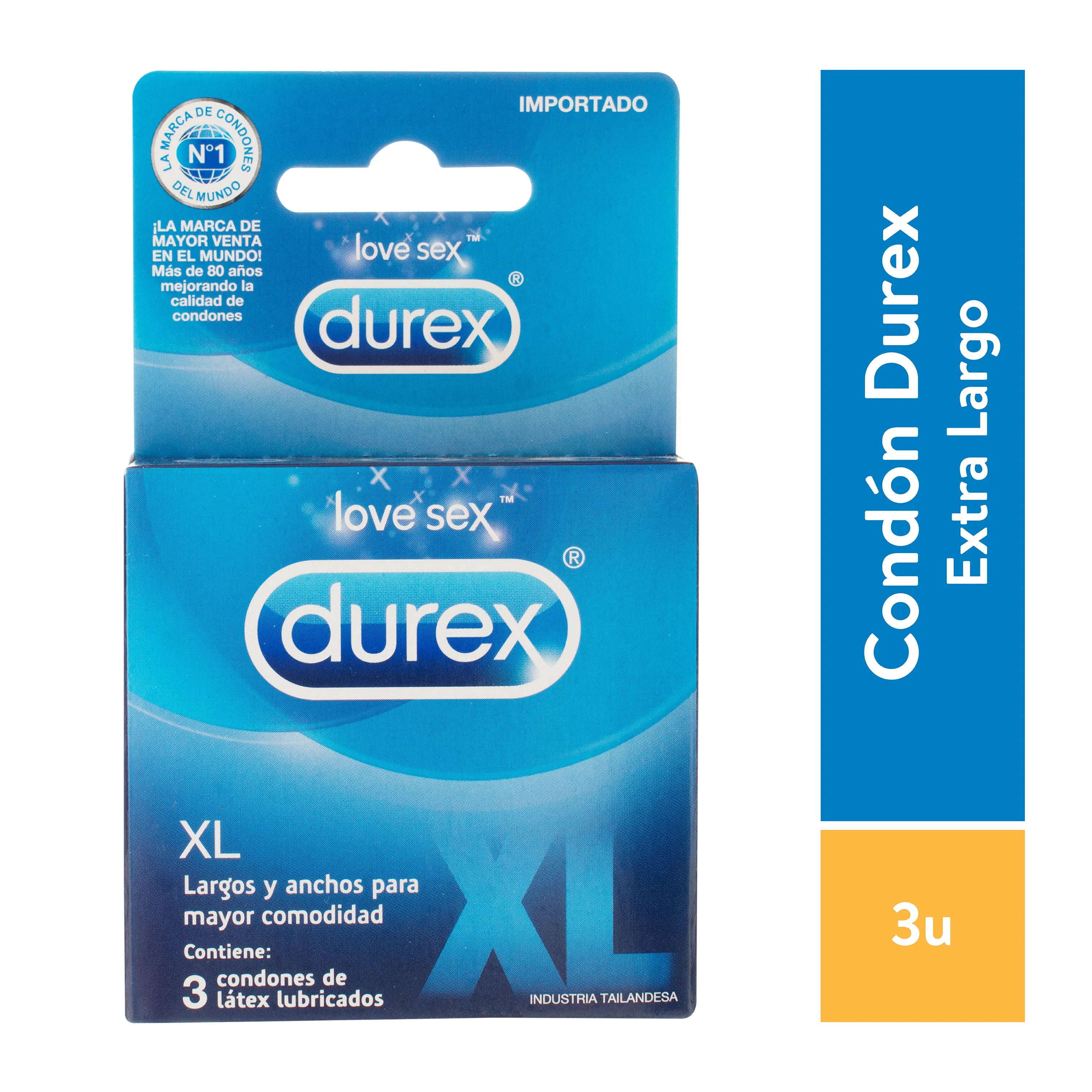 Condón / Preservativo Durex XL, 3 Pack, Lubricado, Látex Natural, –  Centroniks