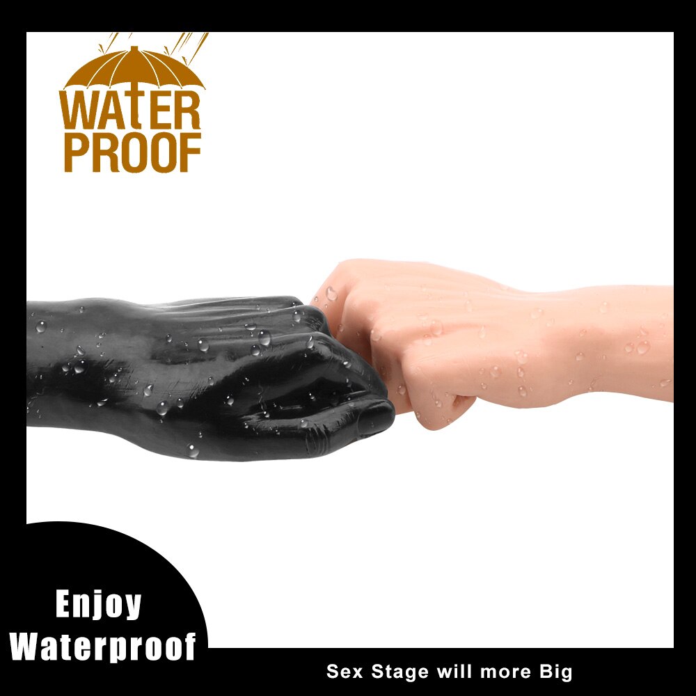 Dildo - Consolador / Mano | 23cm / 9cm | Negro / Carne | Fisting | BDSM | Silicona | CJS-FIS-01