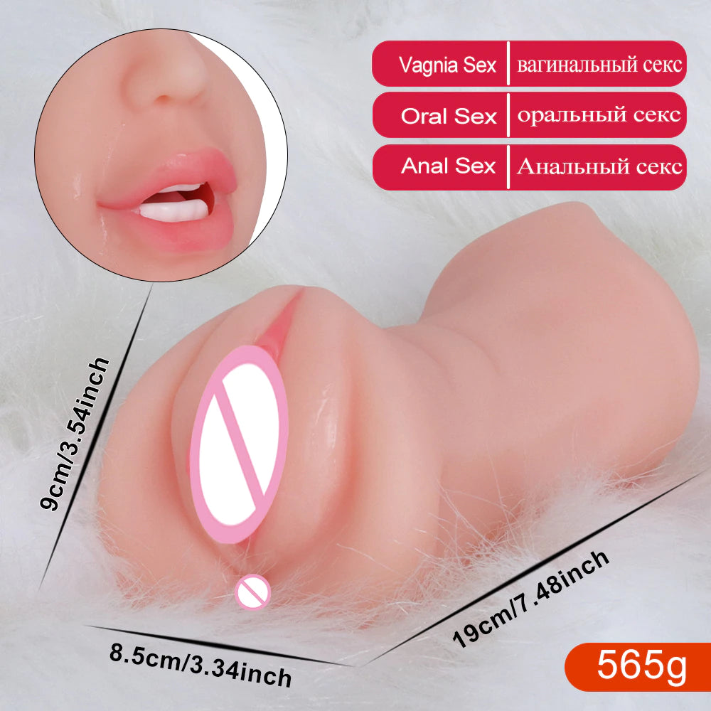 Masturbador 3 en 1 | Vagina / Ano / Boca | Piel Clara / Piel Morena | TPE | CJS-MA-09