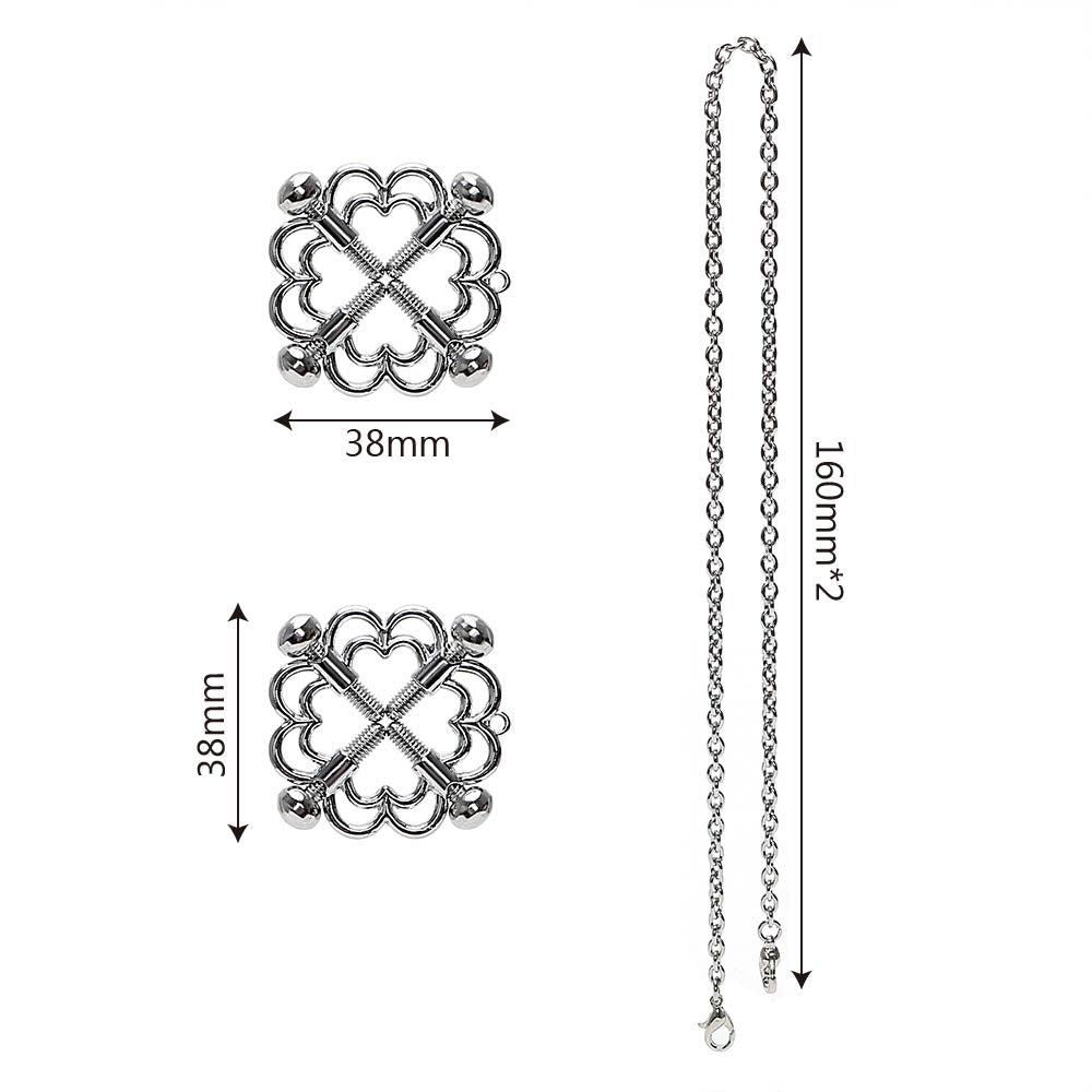Prensas para Pezones con Cadena | BDSM | Ajustable | Acero Inoxidable | CJS-PR-04