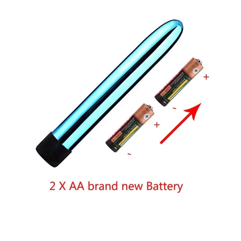 Vibrador Multivelocidad | 18cm / 2.7cm | Rojo / Plateado / Negro | ABS | CJS-VI-02