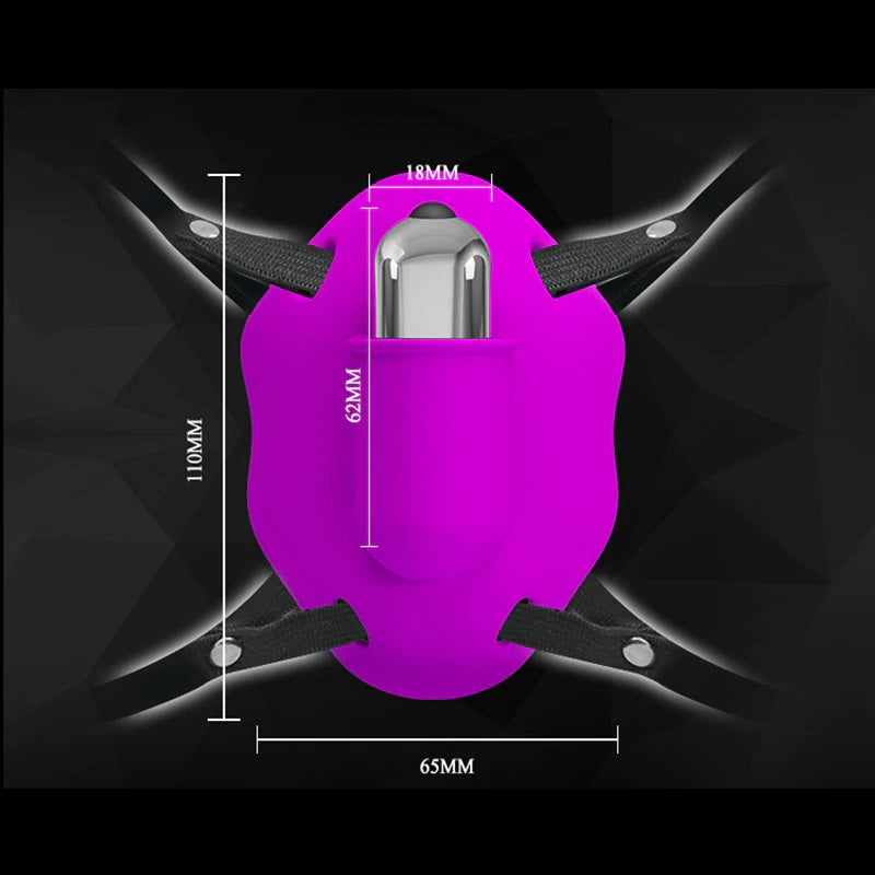 Vibrador - Mariposa | Morado-Negro | Ajustable | CJS-VI-14