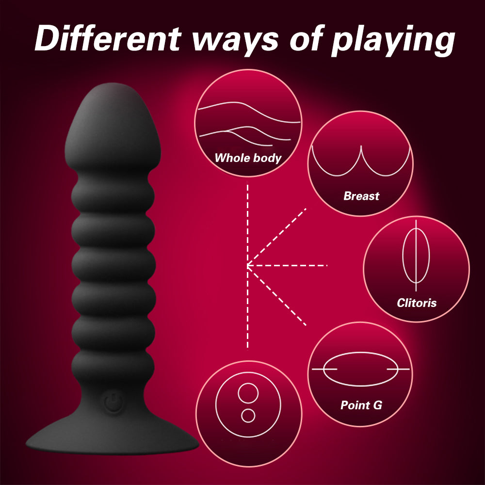 Plug / Vibrador Anal | Control Inalámbrico | Recargable / USB | 11.3cm / 2.8cm | Negro | Silicona | CJS-VI-21
