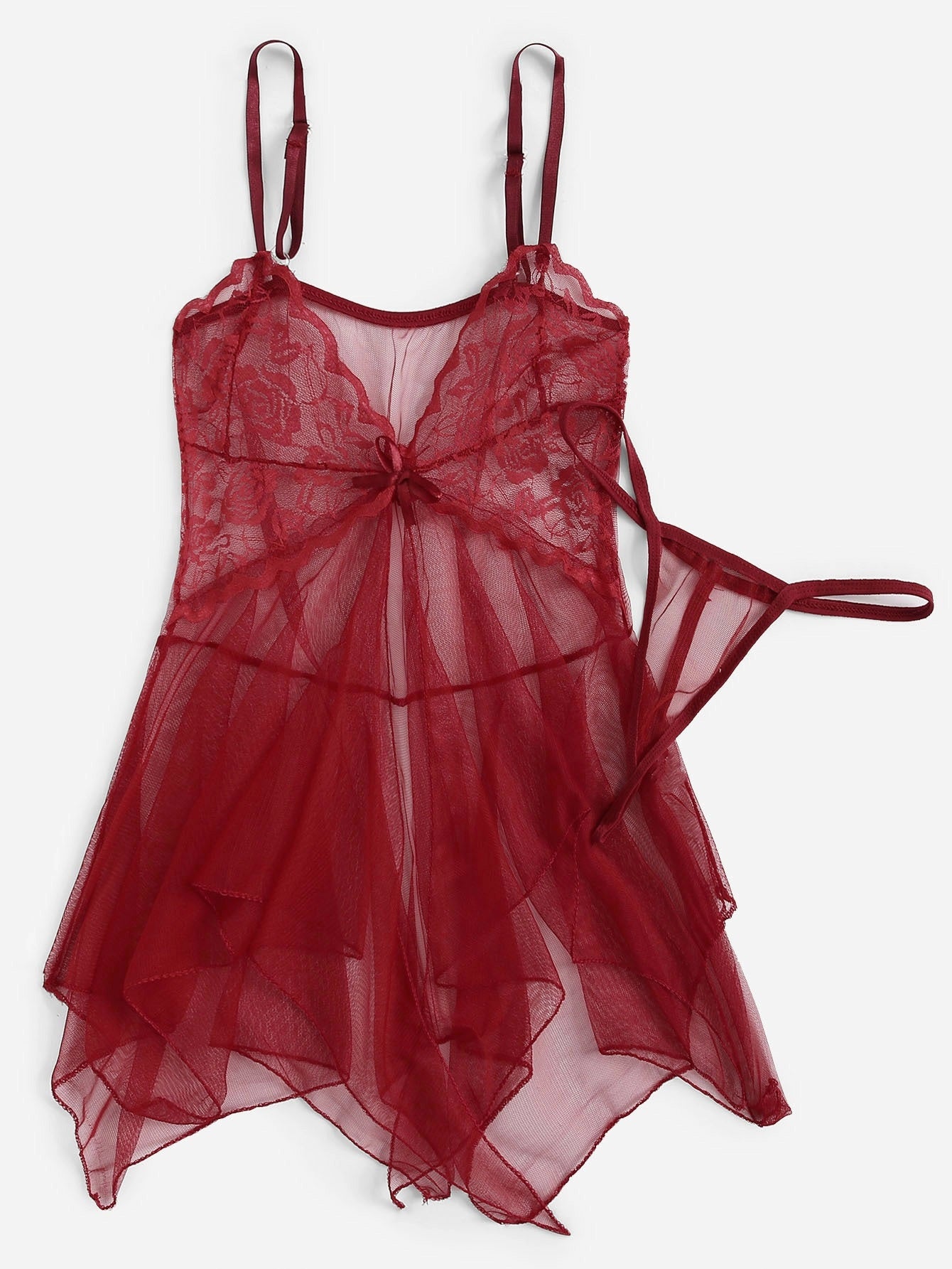 Baby Doll + Hilo | Rojo | Talla Única | Encaje | CL-BD-07