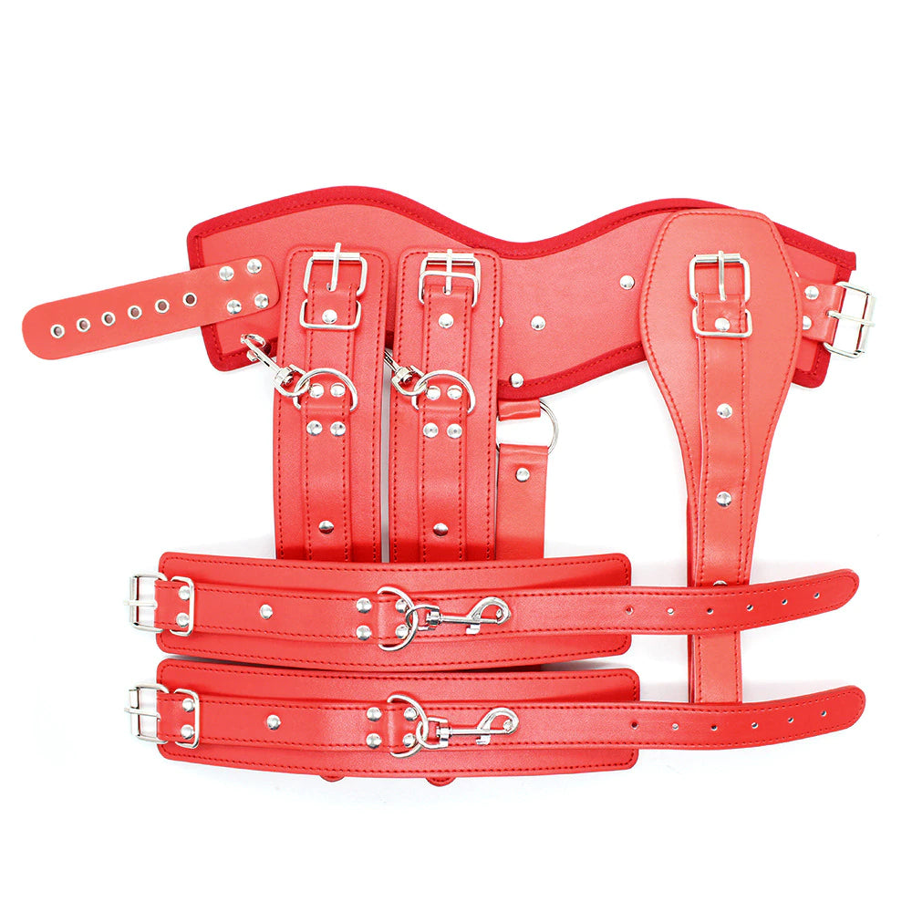 Body / Camisa de Fuerza | BDSM / Bondage | Rojo | Talla Única / Ajustable | Cuerina | CL-BO-44