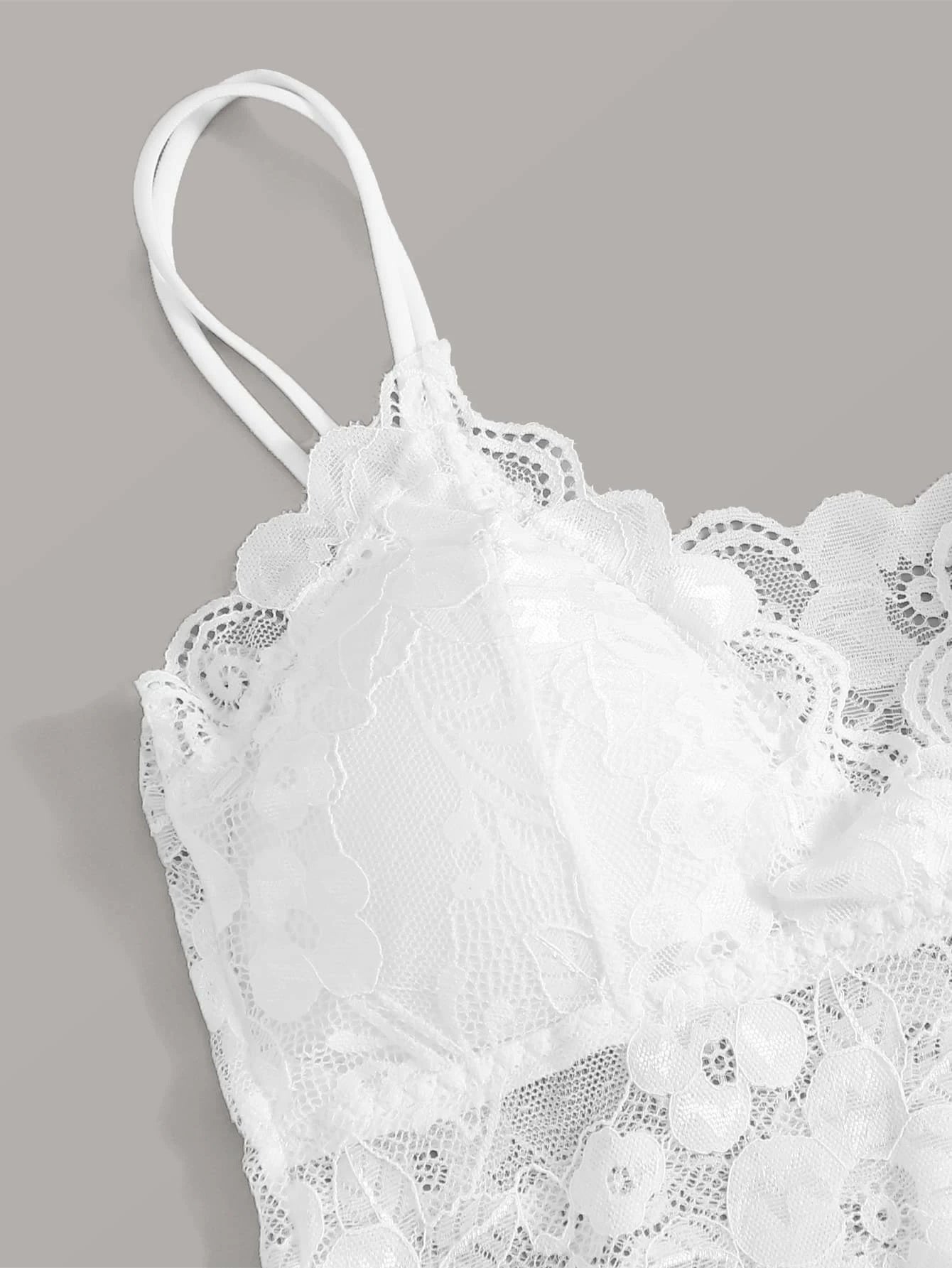 Bralette | Encaje Floral | Blanco | S / M / L | Encaje | CL-BR-02