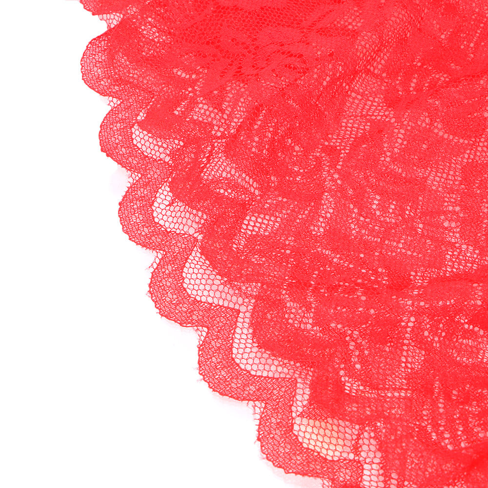 Conjunto Encaje | 2 Piezas | Negro / Rojo | Talla Única | CL-CO-01