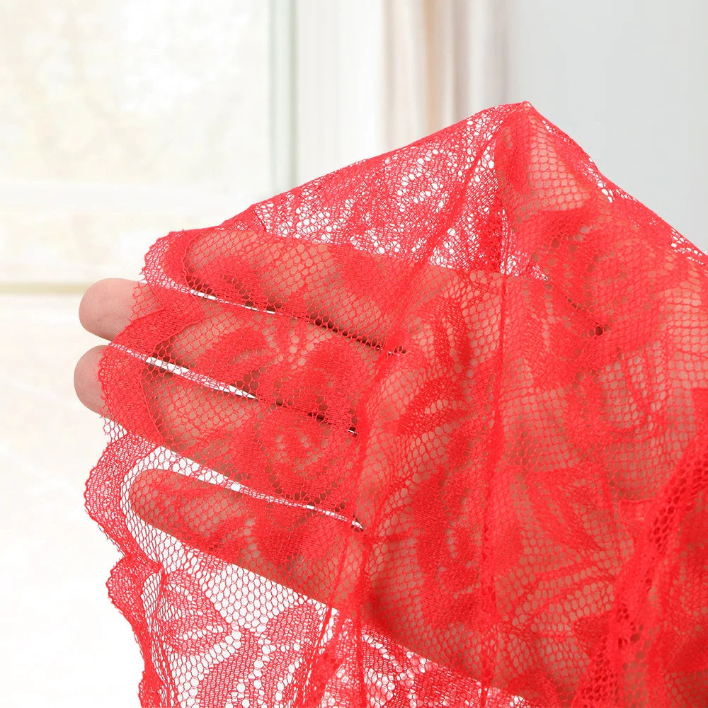 Conjunto Encaje | 2 Piezas | Negro / Rojo | Talla Única | CL-CO-01