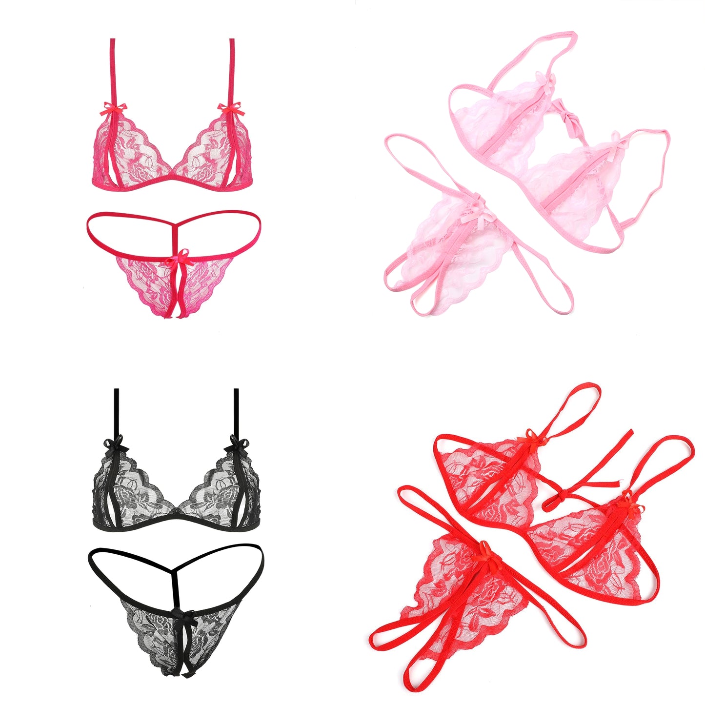 Conjunto | 2 Piezas | Fucsia / Rosado / Negro / Rojo / Blanco | Talla Única | CL-CO-03