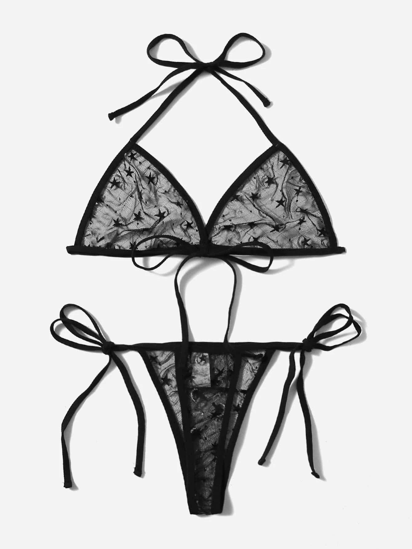 Conjunto | 2 Piezas / Brasier + Tanga | Negro | S / M / L / XL | CL-CO-23