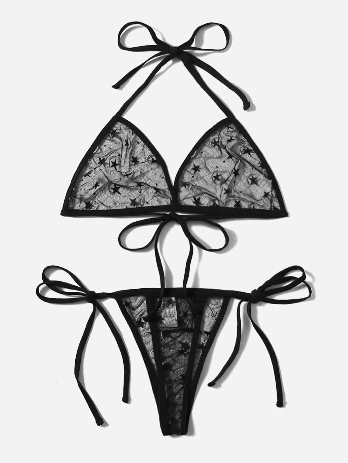 Conjunto | 2 Piezas / Brasier + Tanga | Negro | S / M / L / XL | CL-CO-23