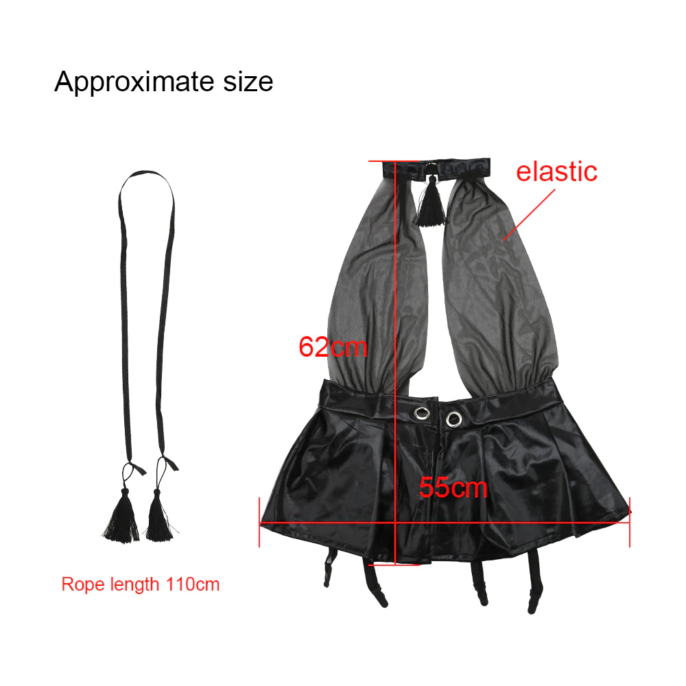 Disfraz - Dominatrix | 3 Piezas | Talla Única | Negro | Cuerina / Spandex | CL-DI-20
