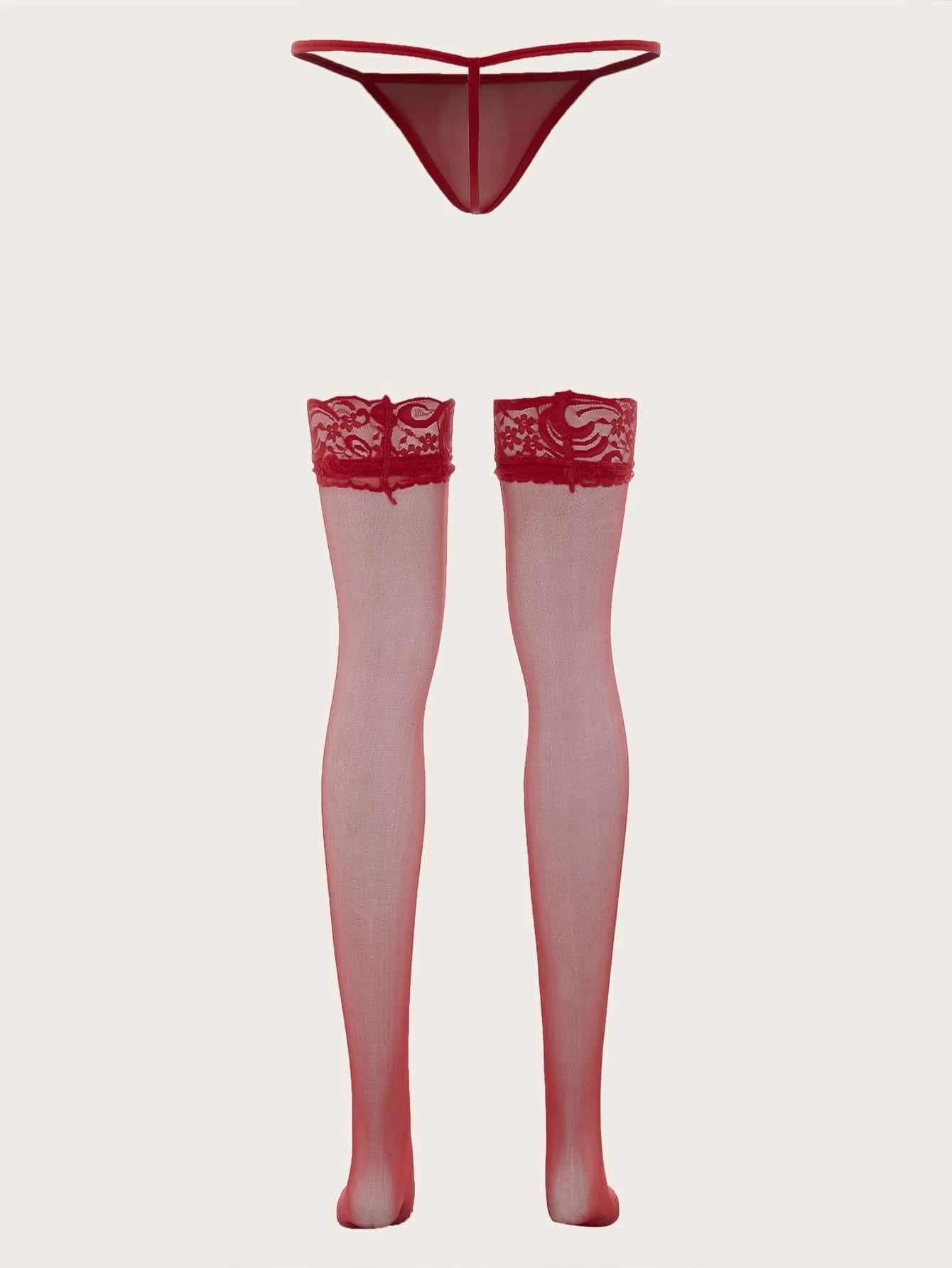 Pantimedias + Hilo | Rojo | Talla Única | CL-PA-08
