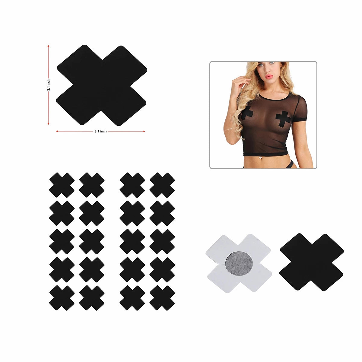 Parches para Pezones | 2 Pack | Cruz | CL-PE-02