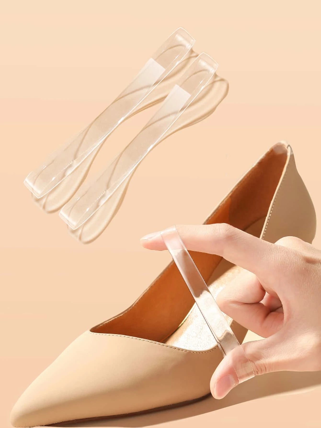 Tiras para Tacones / Zapatos | 2 Pack | Transparente / Liso | PET | CL-TIR-01