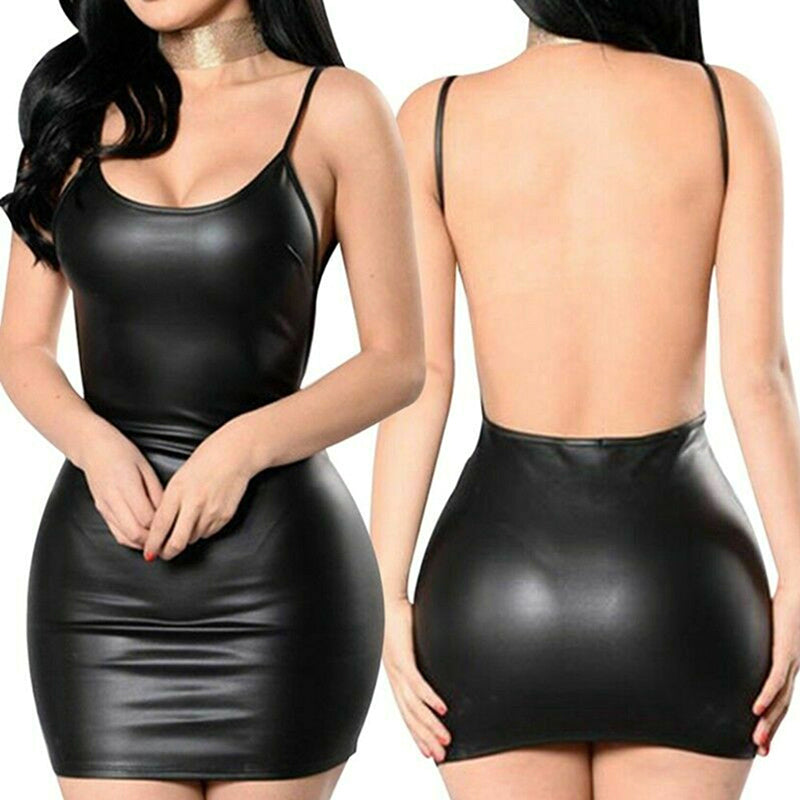 Vestido | Negro | S / M / L / XL | Cuerina | CL-VE-06