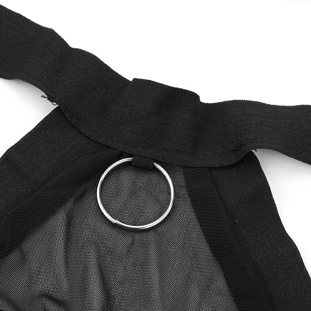 Vestido / Liguero + Cadena y Esposas + Hilo | Negro | Talla Única | CL-VE-10