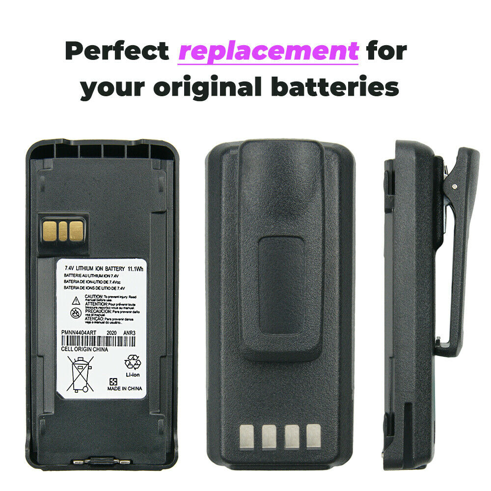 Batería PMNN4404(R*) + Prensa para Radios de Comunicación Motorola | EP350 | 7.4V / 1800mAh | CRC-BA-20