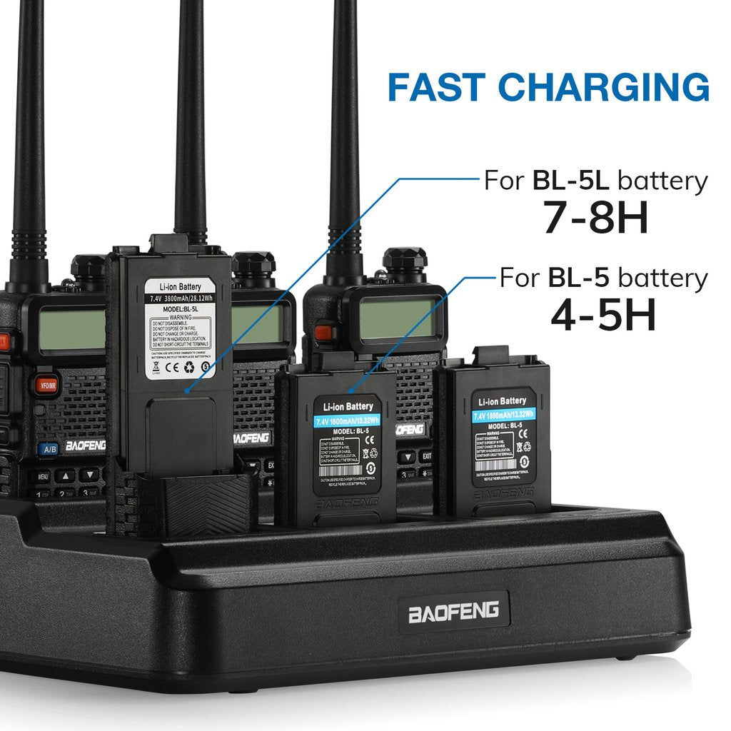 Multicargador para Radios de Comunicación Baofeng / Retevis | UV-5R / RT-5R | CRC-CA-10