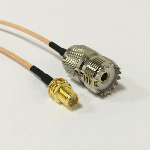 Cable / Adaptador SMA Hembra - SO239 (UHF Hembra) | RG316 | 20cm | CRC-CAB-06