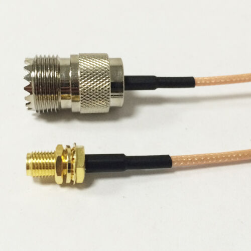 Cable / Adaptador SMA Hembra - SO239 (UHF Hembra) | RG316 | 20cm | CRC-CAB-06