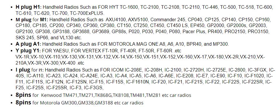 Cable de Programación para Radios de Comunicación | 8 en 1 / Portátil + Móvil | CRC-CAB-08