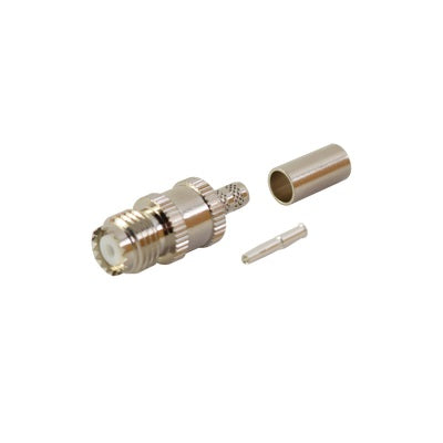 Conector Mini UHF Hembra de Anillo Plegable para Ensamblar en Cable RG-58/U, RG-142/U | CRC-CHA-03