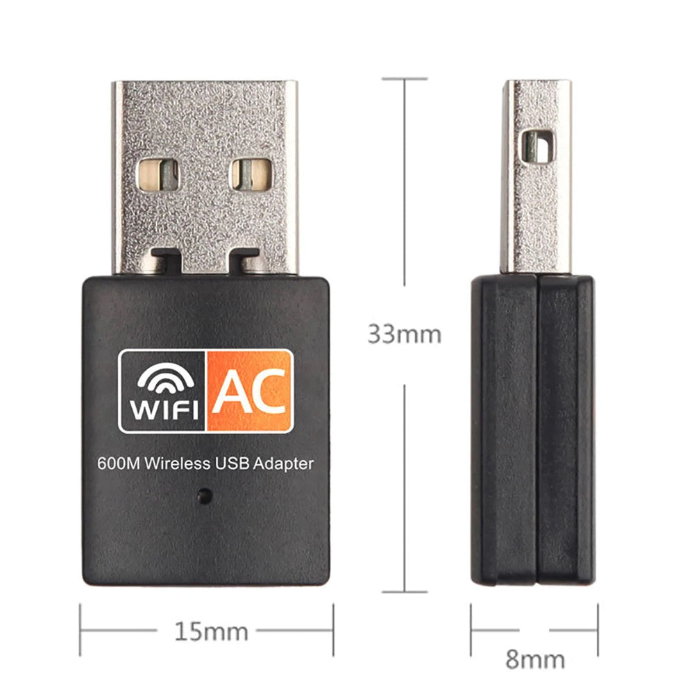 Adaptador de Red | USB 2.0 | 802.11ac / 600Mbps | 2.4GHz + 5GHz | RTL8811 | CRE-ADA-01