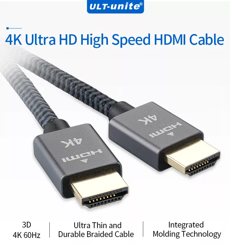 Cable HDMI 2.0 | ULT-unite | 4K / 18Gbps | 3 Metros | Gris | CTE-CAB-10