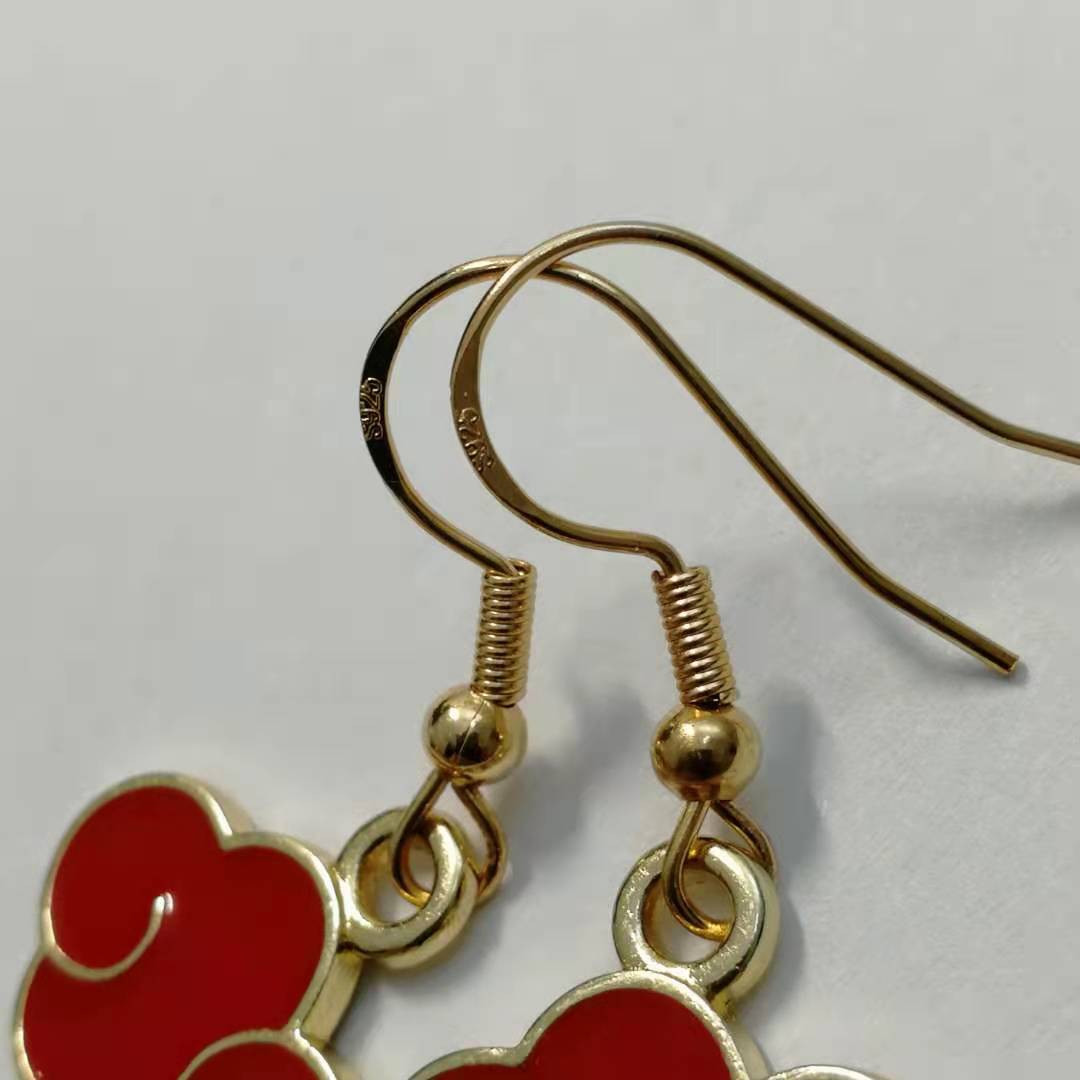 Aretes de Naruto | Dorado-Rojo | Set de 2 Aretes | CZG-ARE-03