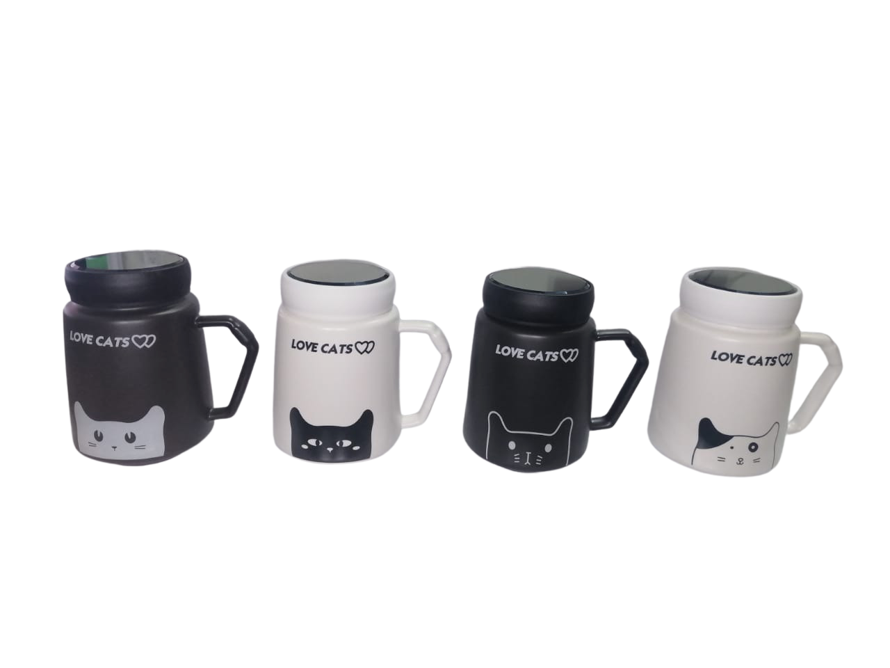 Taza Térmica | Gato | 4 Estilos | Negro-Blanco | CZG-TA-34
