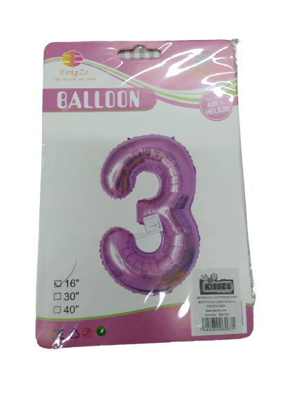 Globos | Números | 16 cm | 10 Estilos | CRE-GLO-01