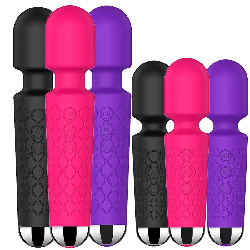 Vibrador Cabeza Flexible | Recargable | S / L | Negro / Morado / Rosado | ABS + Silicona | CJS-VI-35