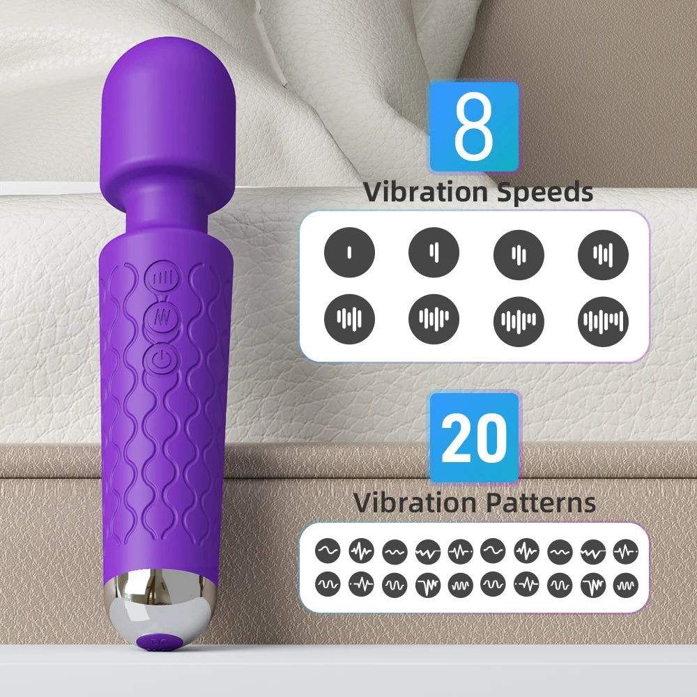 Vibrador Cabeza Flexible | Recargable | S / L | Negro / Morado / Rosado | ABS + Silicona | CJS-VI-35