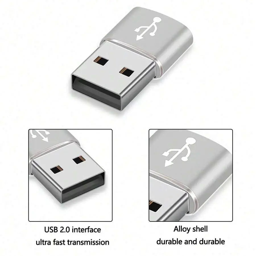 Adaptador USB Tipo A -> USB Tipo C | USB 2.0 | Gris / Rosado | Aluminio | CCE-ADA-04