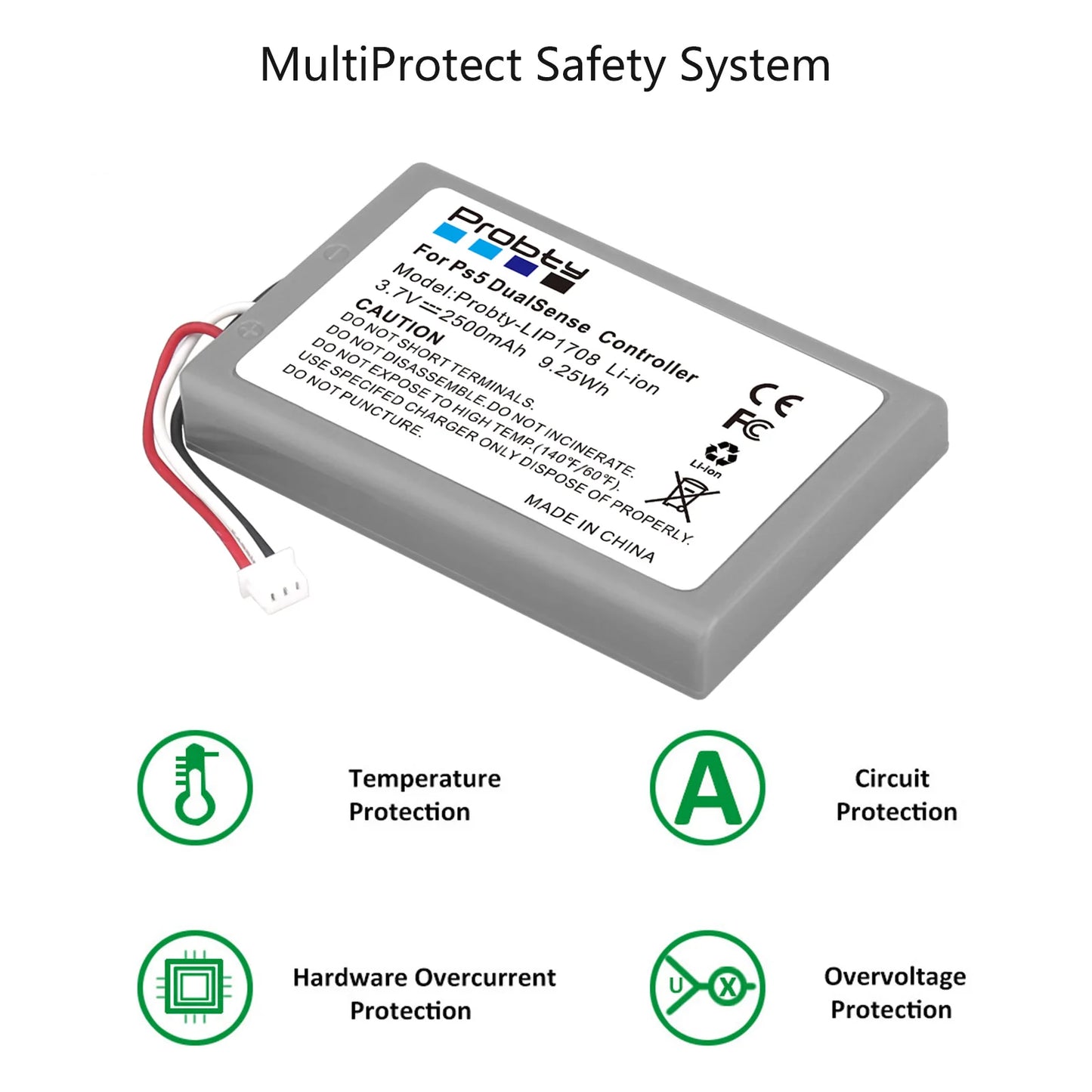 Batería LIP1078 para Control de PlayStation 5 | 3.7V / 2500mAh | CCE-BAT-01