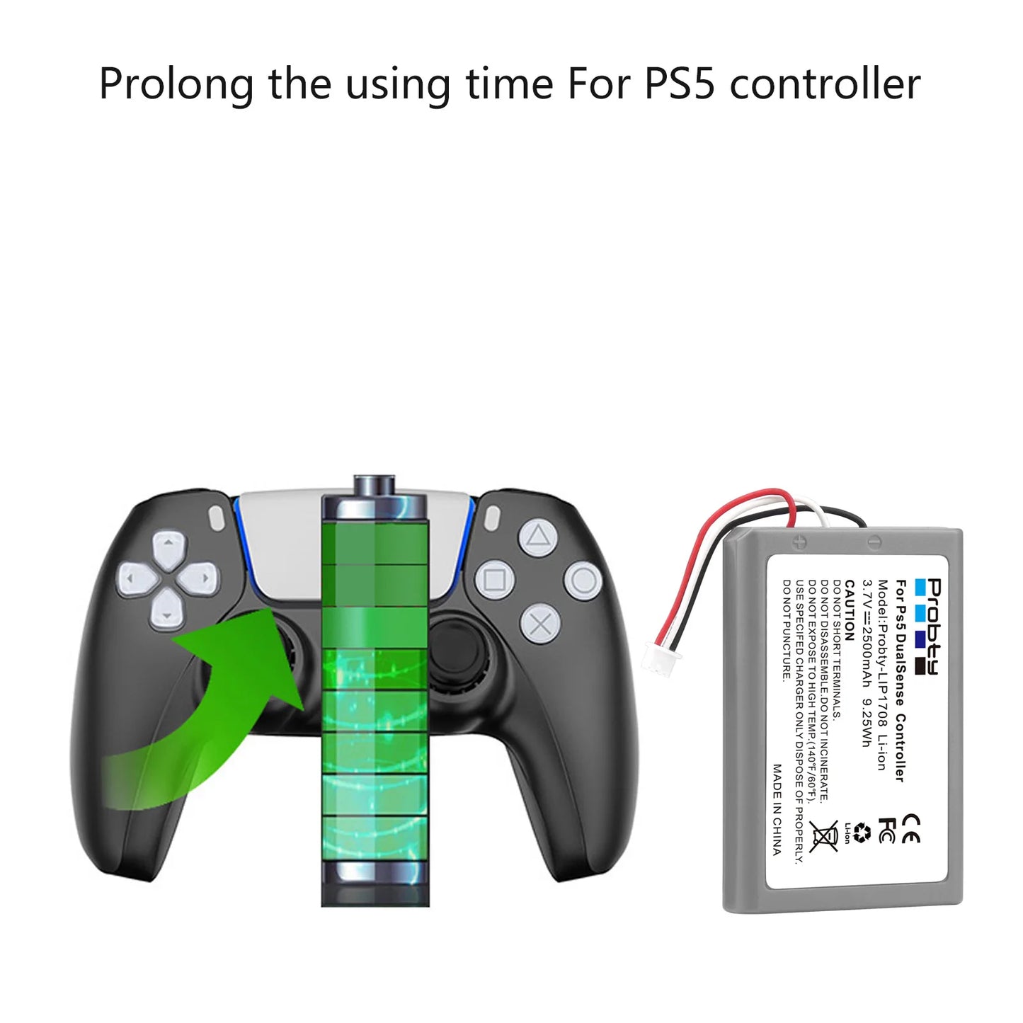 Batería LIP1078 para Control de PlayStation 5 | 3.7V / 2500mAh | CCE-BAT-01