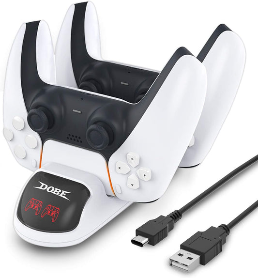 Cargador Doble para Controles de PS5 | Blanco | CCE-CAR-12