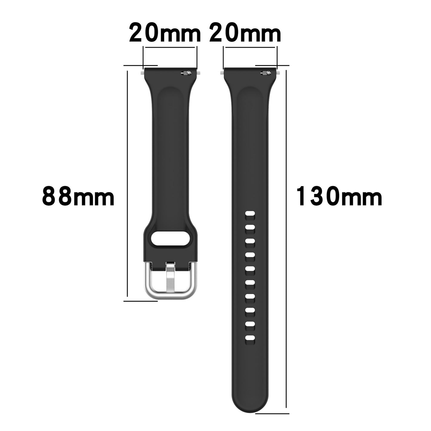 Repuesto de Brazalete para Reloj / Smartwatch Samsung Galaxy Watch 5 / Watch 4 / Watch 3 | S / L | 20mm | Negro | CCE-COR-53
