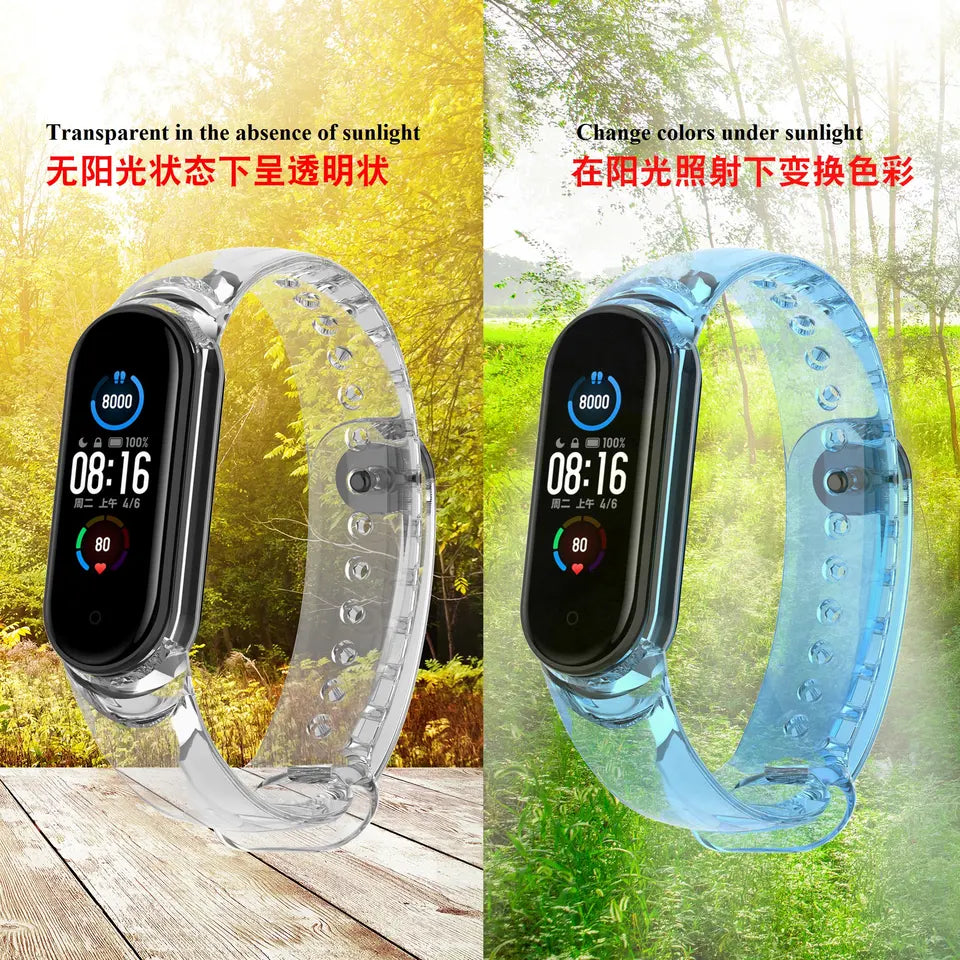 Repuesto de Brazalete para Reloj Smartwatch Xiaomi Mi Band 3 Mi Smart Band 4 Cambian de Color con el Sol CCE COR 57