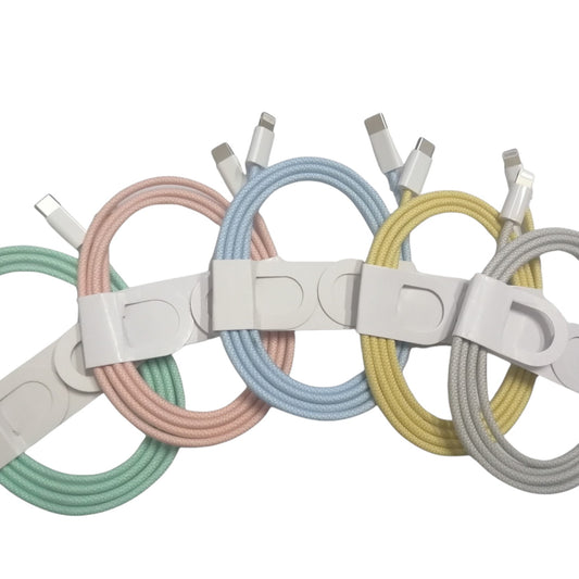 Cable USB | USB C -> Lightning | 1m | Blanco / Rosado / Verde / Celeste / Amarillo | CCE-CUS-09