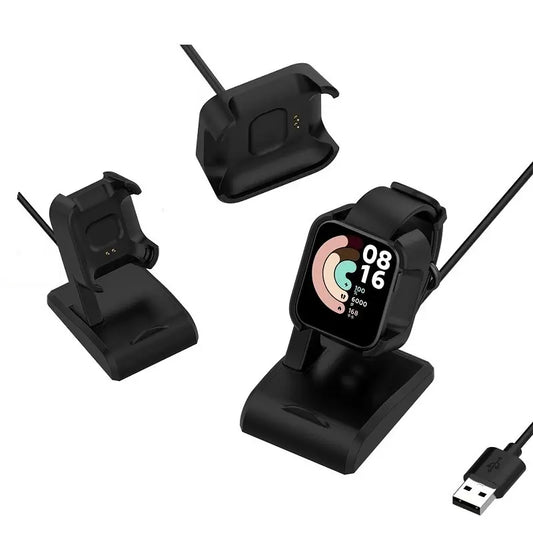 Cable/Clip para Cargar Relojes Xiaomi Mi Watch Lite | 1 Metro | 2 Estilos | Negro | CCE-CUS-16