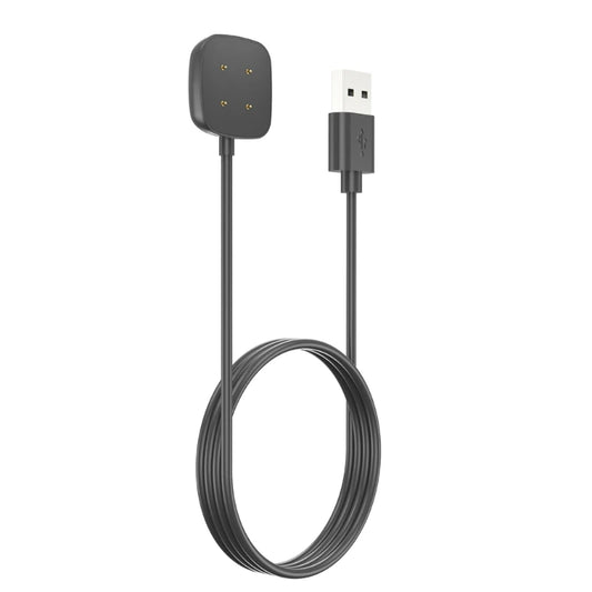 Cable/Clip para Cargar Relojes Fitbit Versa 4 / Versa 3 / Sense 2 / Sense | 1 Metro | Negro | CCE-CUS-19