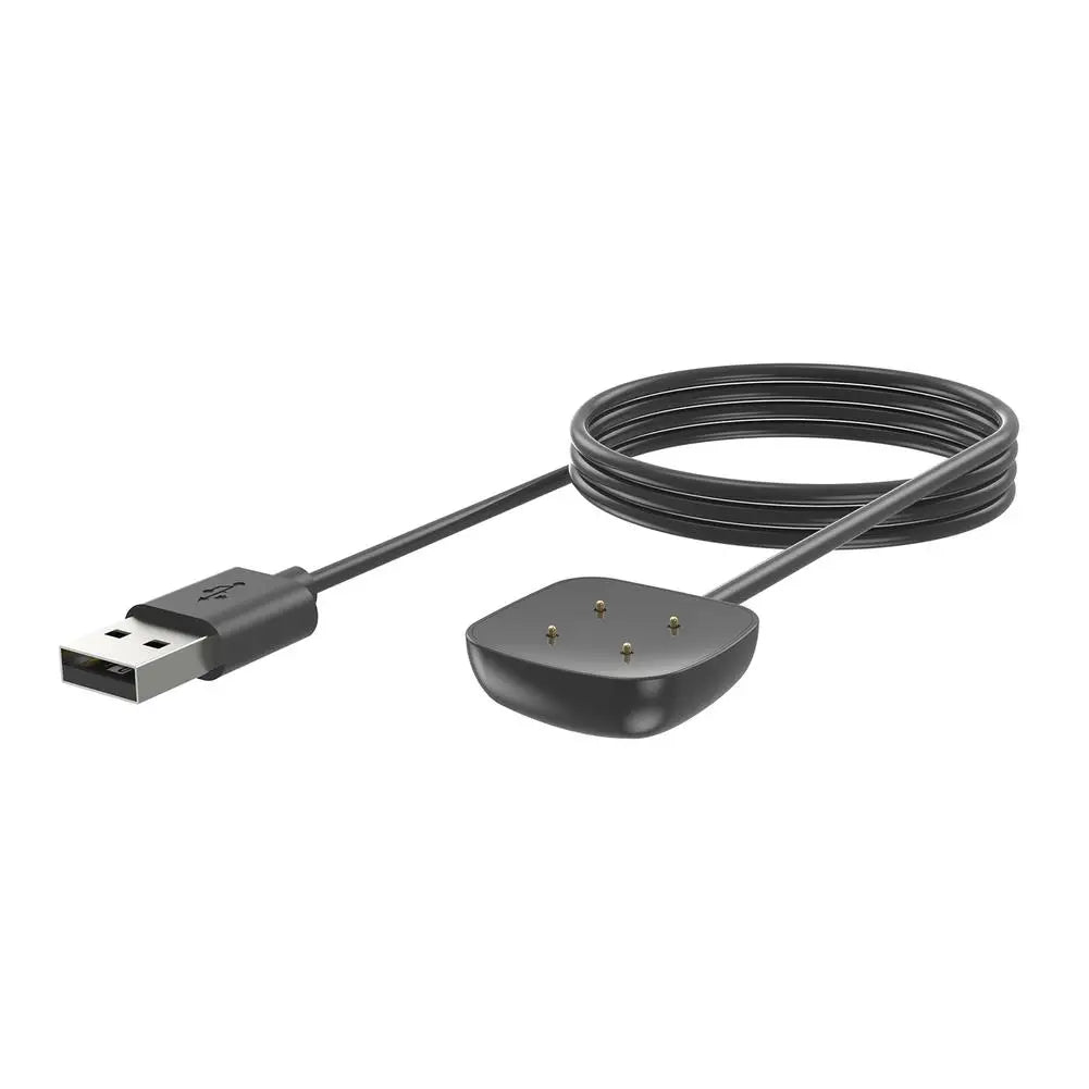 Cable/Clip para Cargar Relojes Fitbit Versa 4 / Versa 3 / Sense 2 / Sense | 1 Metro | Negro | CCE-CUS-19