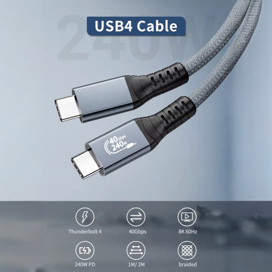 Cable Thunderbolt 4 | ULT-unite | 240W / 40Gbps | 100cm / 200cm | Gris | CCE-CUS-21